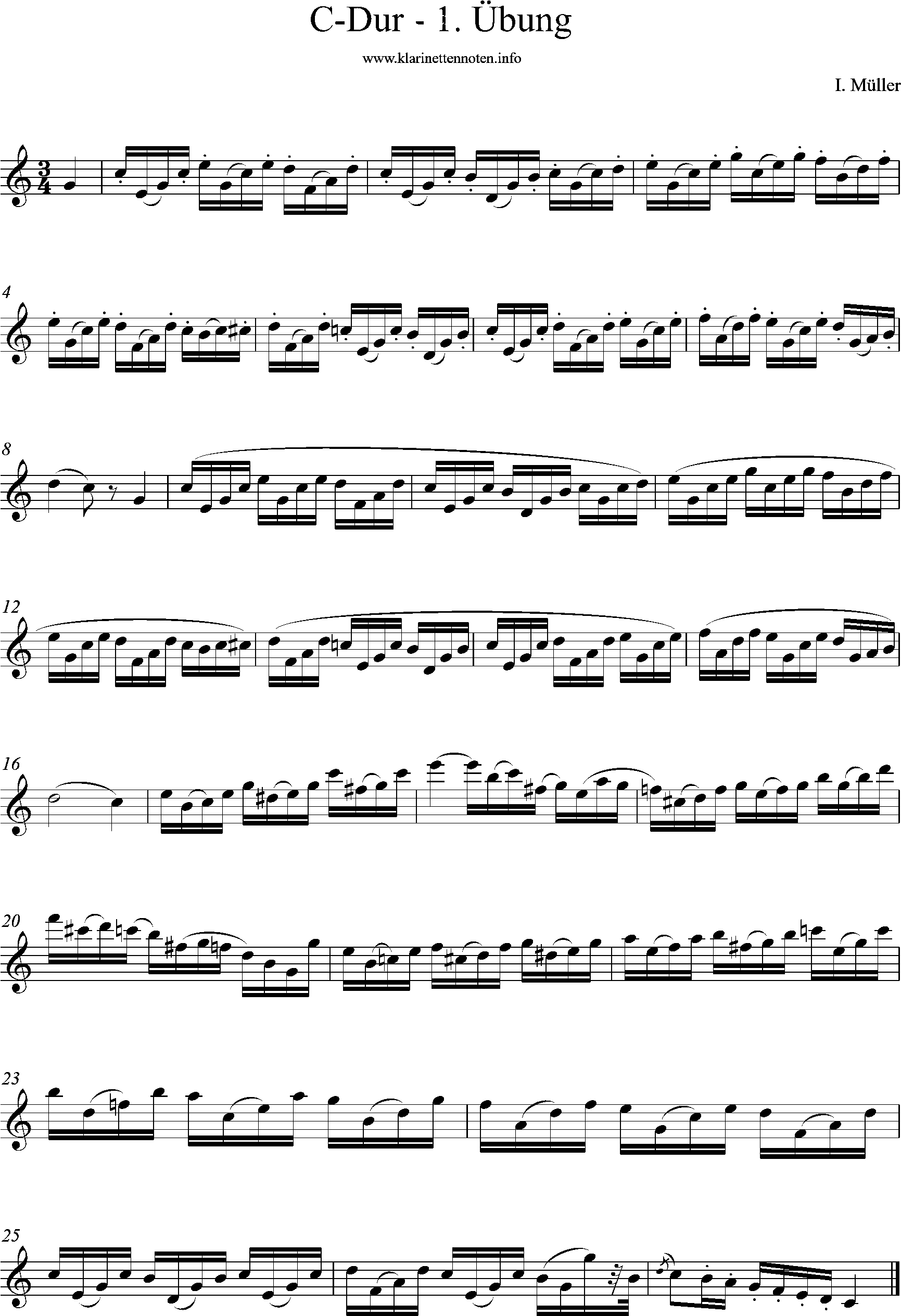 Iwan Müller Etüde C-Major Moderato Clarinet, Klarinette